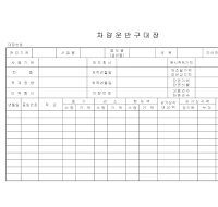 차량운반구대장(앞면) 차량운반구대장(앞면)